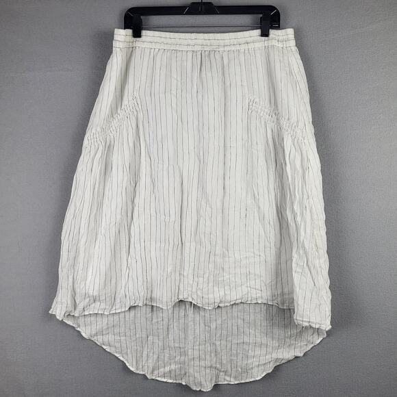 Mossimo XL Asymmetrical Prairie Skirt White Linen European Summer Coastal Boho - Picture 1 of 8